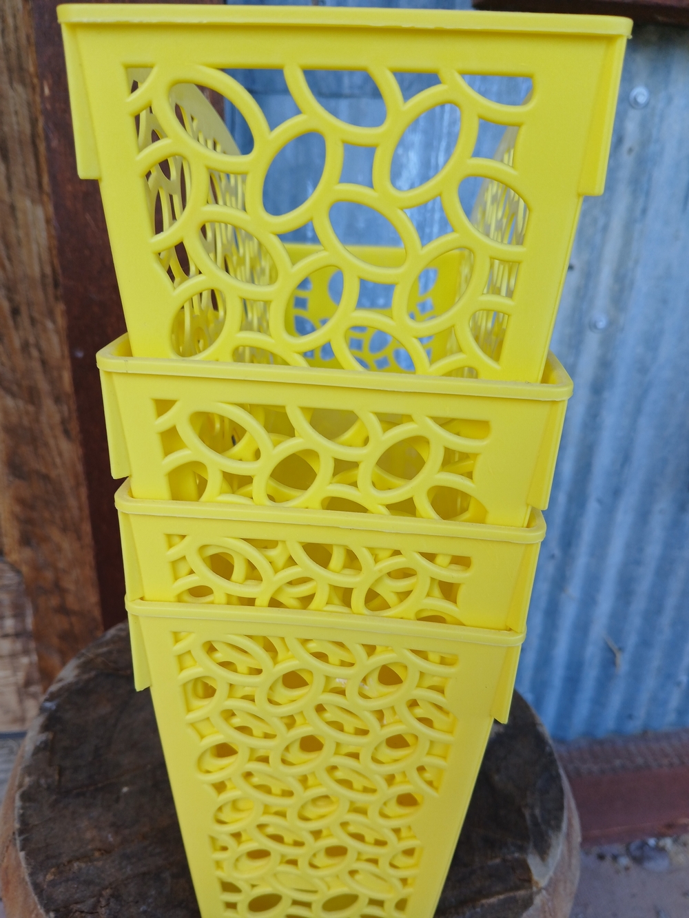 Yellow Decorative Storage Bins - Set of 4 - Picture 5 of 5